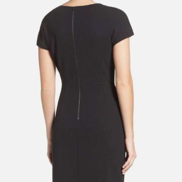 Maggie London Black Sheath Dress with Asymmetrical Neckline- 4P - Picture 4 of 4
